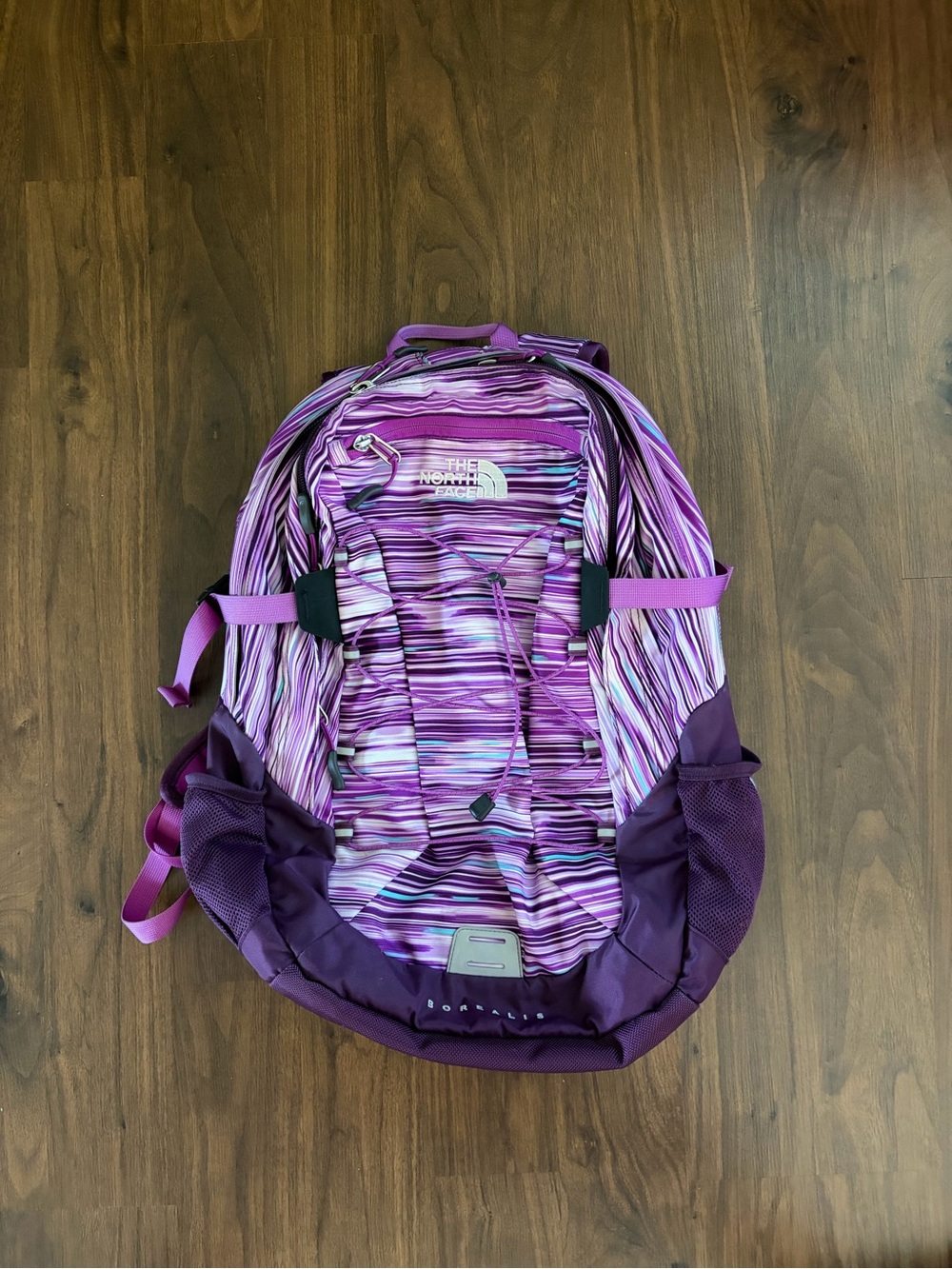 The North Face Women's Purple Striped Daypack Backpack